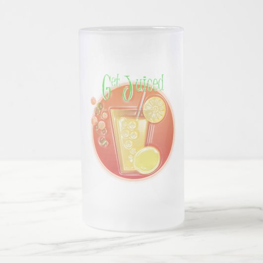 3 Dimensional Get Juiced Graphics Mattglas Bierglas (Mittel)