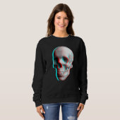3 Dimensionaler Effekt Blau Rotes Skelett Sweatshirt (Vorne ganz)