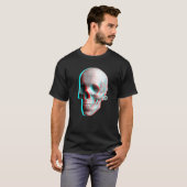 3 Dimensionaler Effekt Blau Rotes Skelett T-Shirt (Vorne ganz)
