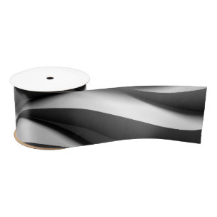 3-dimensionales welliges Schwarz-Weiß-Muster Satinband