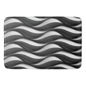 3 Dimensionen Wavy Black and White Muster Badematte (Vorderseite)