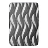 3 Dimensionen Wavy Black and White Muster Badematte (Vorderseite Vertikal)
