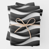 3 Dimensionen Wavy Black and White Muster Geschenkpapier Set (Beispiel)