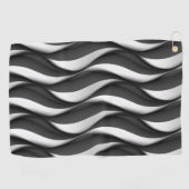 3 Dimensionen Wavy Black and White Muster Golfhandtuch (Horizontal)