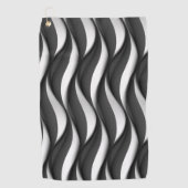 3 Dimensionen Wavy Black and White Muster Golfhandtuch (Vorderseite)
