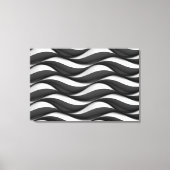 3 Dimensionen Wavy Black and White Muster Leinwanddruck (Vorderseite)