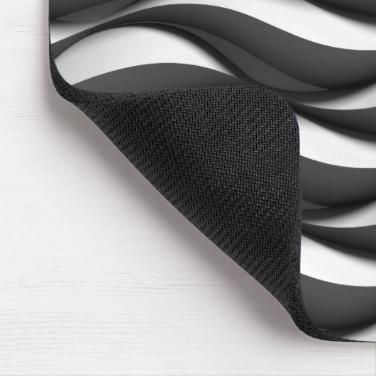 3 Dimensionen Wavy Black and White Muster Mousepad (Ecke)