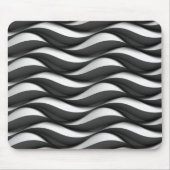 3 Dimensionen Wavy Black and White Muster Mousepad (Vorne)