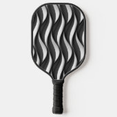 3 Dimensionen Wavy Black and White Muster Pickleball Schläger (Rückseite)