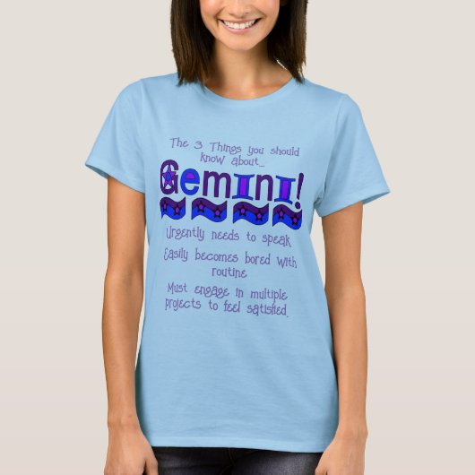 3 Dinge, die Sie über Gemini T - Shirt wissen soll (Vorderseite)