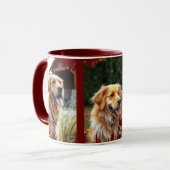 3 Dog Photos Heart Pawprints Gift Tasse (Vorderseite Links)