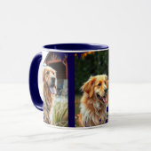 3 Dog Photos Heart Pawprints Gift Tasse (Vorderseite Links)