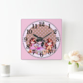 3 Dollar und Hunde Quadratische Wanduhr (Zuhause)