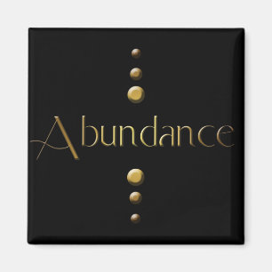 3 Dot Gold Block Abundance & Black Background Magnet