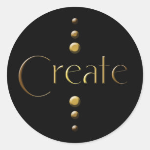 3 Dot Gold Block Erstellen und Schwarzer Hintergru Runder Aufkleber