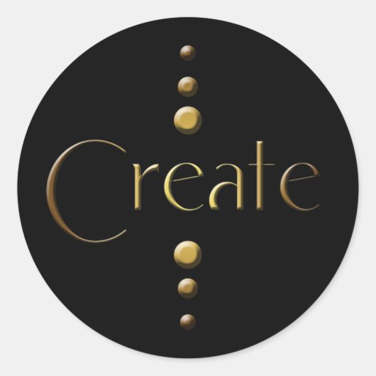 3 Dot Gold Block Erstellen und Schwarzer Hintergru Runder Aufkleber (Vorderseite)