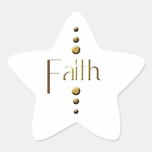 3 Dot Gold Block Faith Stern-Aufkleber (Vorderseite)