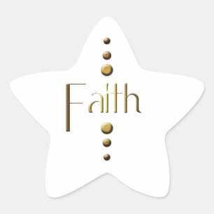 3 Dot Gold Block Faith Stern-Aufkleber