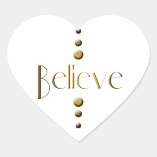 3 Dot Gold Block glauben Herz-Aufkleber