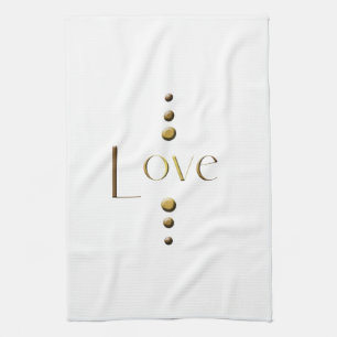 3 Dot-Gold-Block-Liebe Küchentuch