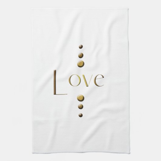 3 Dot-Gold-Block-Liebe Küchentuch (Vertikal)