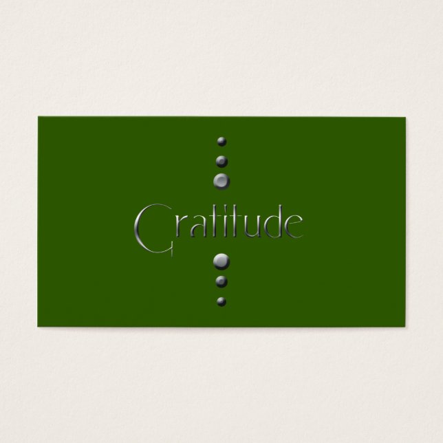 3 Dot Silver Block Dankbarkeit & grüner Hintergrun (Vorderseite)