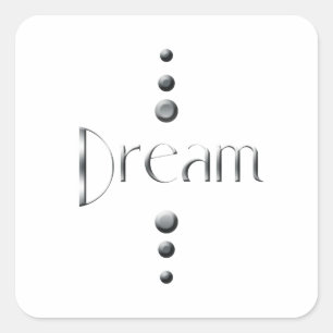 3 Dot Silver Block Dream Quadratischer Aufkleber