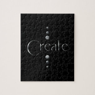 3 Dot Silver Block Erstellen und schwarzer Hinterg Puzzle