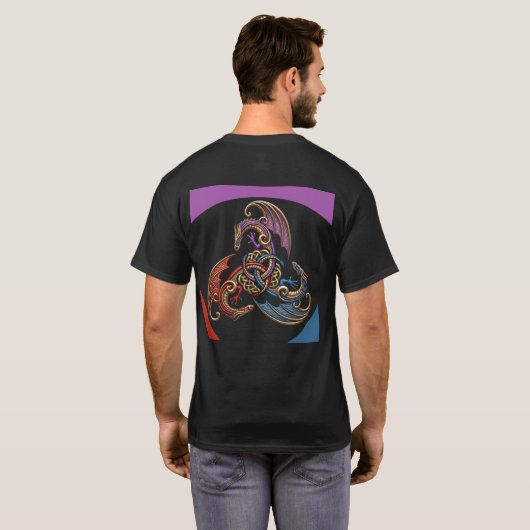 3 Drachen T-Shirt (Schwarz voll)