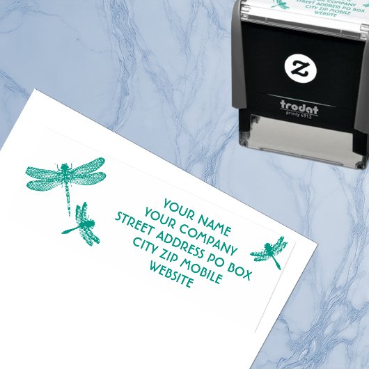 3 DRAGONFLIES Insektenfirma persönliche Adresse Permastempel
