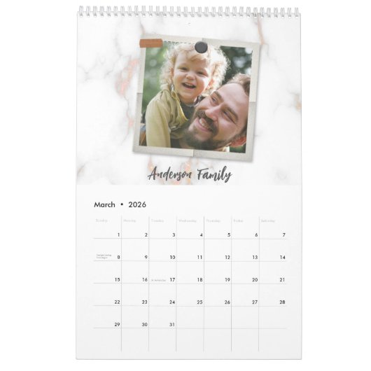 3 Drei Foto Moderne Elegante Collage Family Liebe Kalender (Mär 2026)