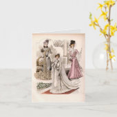 3 Edwardian Ladys Flows Gowns Vintage Mode Karte (Gelbe Blume)