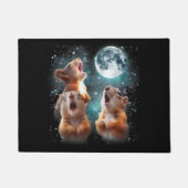 3 Eichhörnchen Moon Howling Eichhörnchen Kopf Funn Fußmatte (Vorderseite)