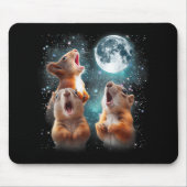 3 Eichhörnchen Moon Howling Eichhörnchen Kopf Funn Mousepad (Vorne)