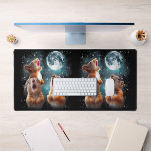 3 Eichhörnchen Moon Howling Eichhörnchen Kopf Funn Schreibtischunterlage