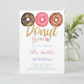 3 Einladungen zum Geburtstag von Donut (Stehend Vorderseite)