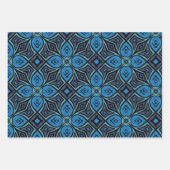 3 Einzelblätter, Blues, Grafikdesign Geschenkpapier Set (Vorderseite)
