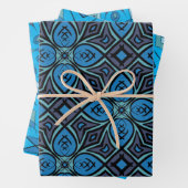 3 Einzelblätter, Blues, Grafikdesign Geschenkpapier Set (Beispiel)