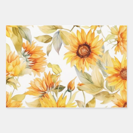 3 Einzigartige Gestaltung der gemusterten Sonnenbl Geschenkpapier Set (Vorderseite 2)