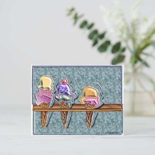 3 Eissorten 1 Postkarte (Stehend Vorderseite)