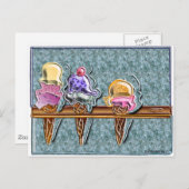 3 Eissorten 1 Postkarte (Vorne/Hinten)