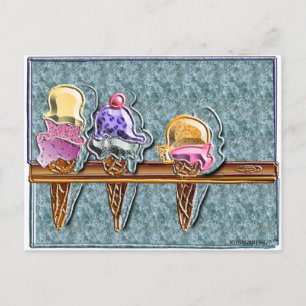 3 Eissorten 1 Postkarte