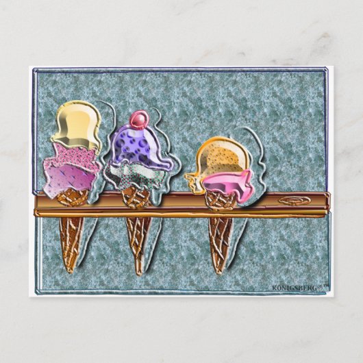 3 Eissorten 1 Postkarte (Vorderseite)