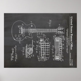 3 Electric Guitar Patent - Funny Music Lover Gesch Poster