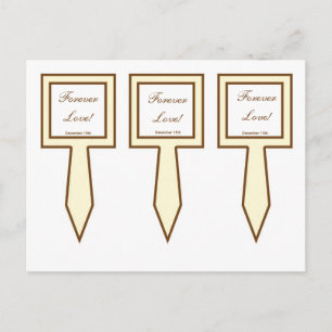 3 Elegantes Elfenbein/Braun-Hochzeitssaal Postkarte