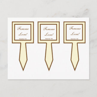 3 Elegantes Elfenbein/Braun-Hochzeitssaal Postkarte