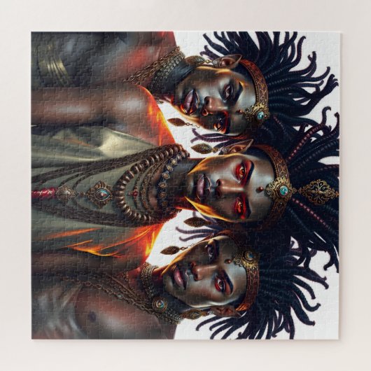 3 Elf Princes Black Elves with Locations Puzzle (Horizontal)