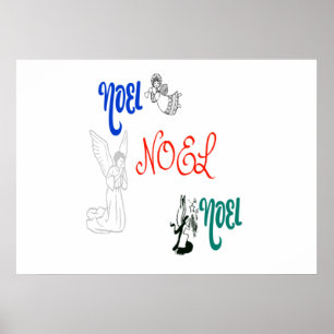3 Engel blasen Trumpet Gebet Weihnachten Poster