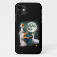 3 Enten Howl at Moon Funny Weiß Pekin Ente