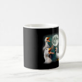 3 Enten Howl at Moon Funny Weiß Pekin Ente Kaffeetasse (VorderseiteRechts)